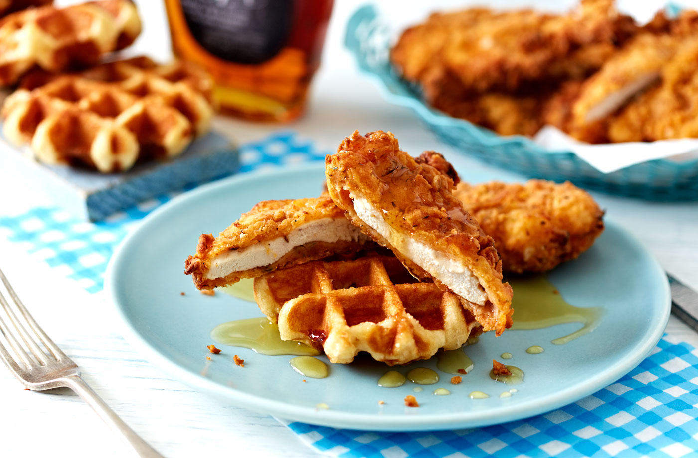 Buttermilk chicken and waffles recipe