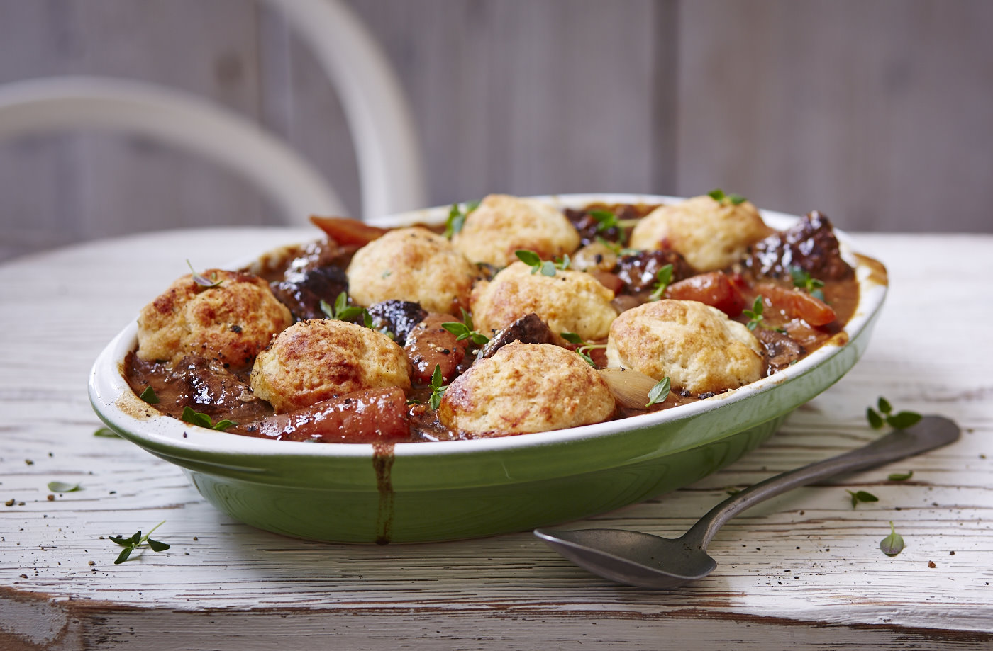 Beef and kidney stew with Parmesan and thyme dumplings  recipe