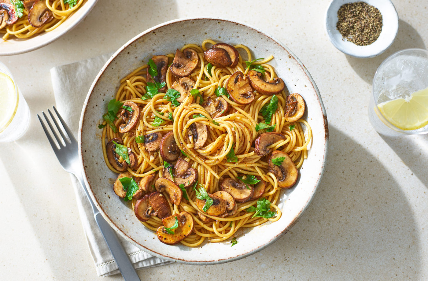 Soy butter mushroom pasta recipe