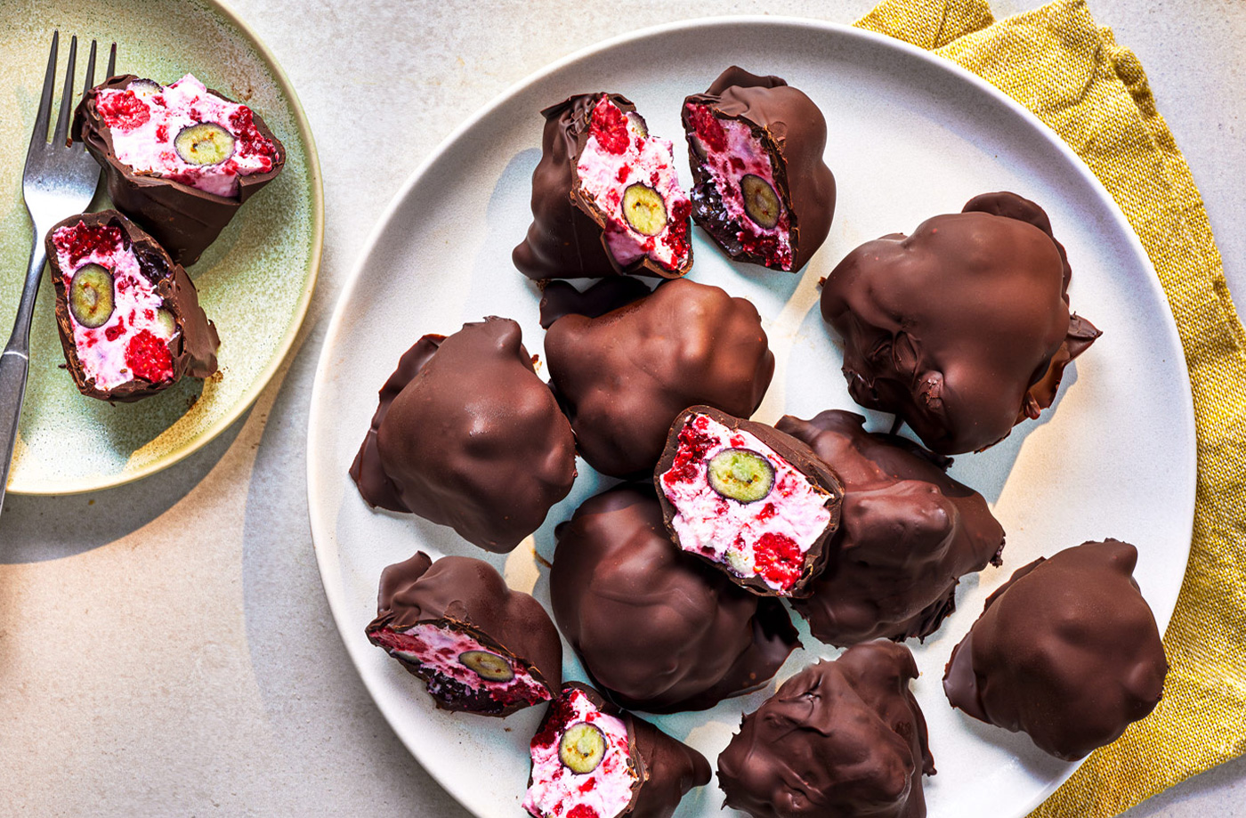 Fruity frozen yoghurt bites recipe