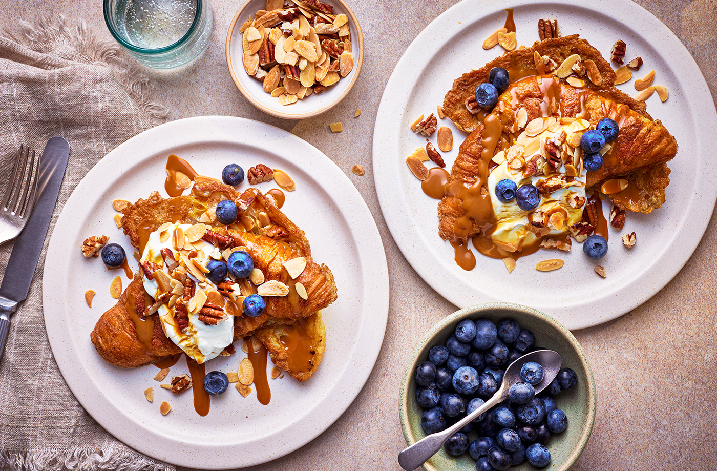 Sticky toffee French toast croissants recipe