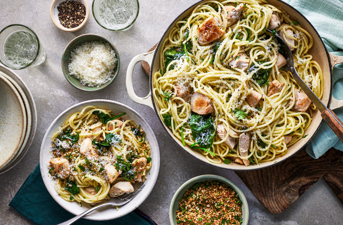 One-pan chicken Kiev spaghetti recipe