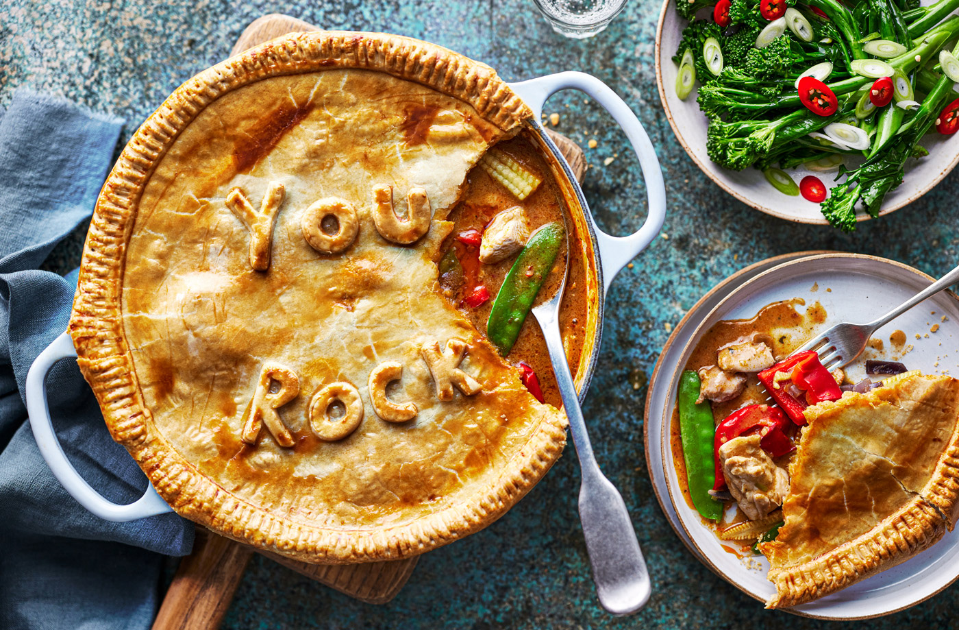 Red Thai chicken curry pie recipe
