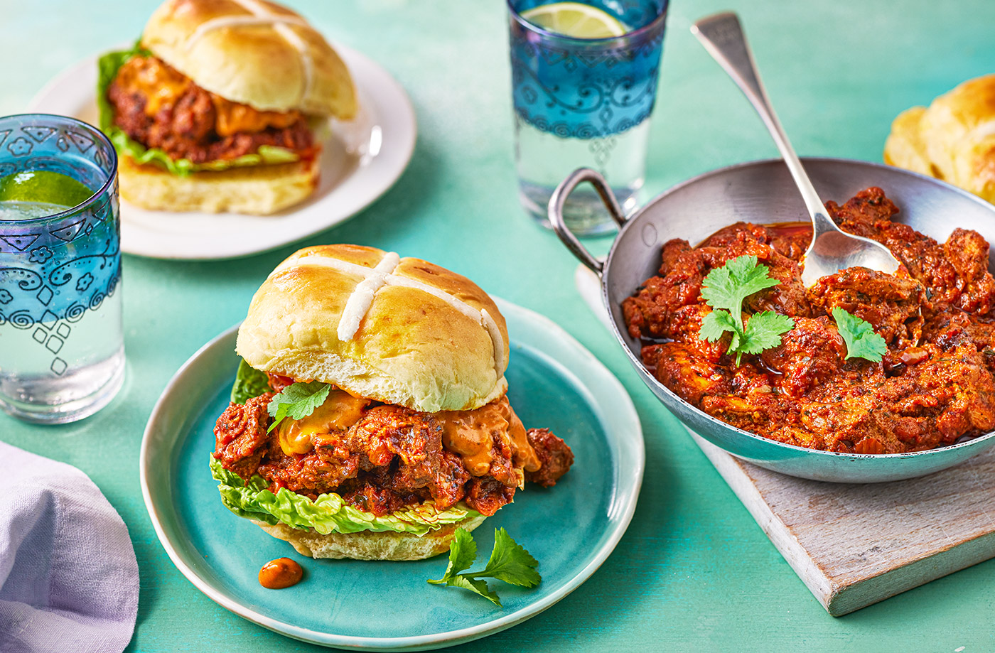 Rohit Ghai's cheese hot cross bun chicken tikka sandwich recipe