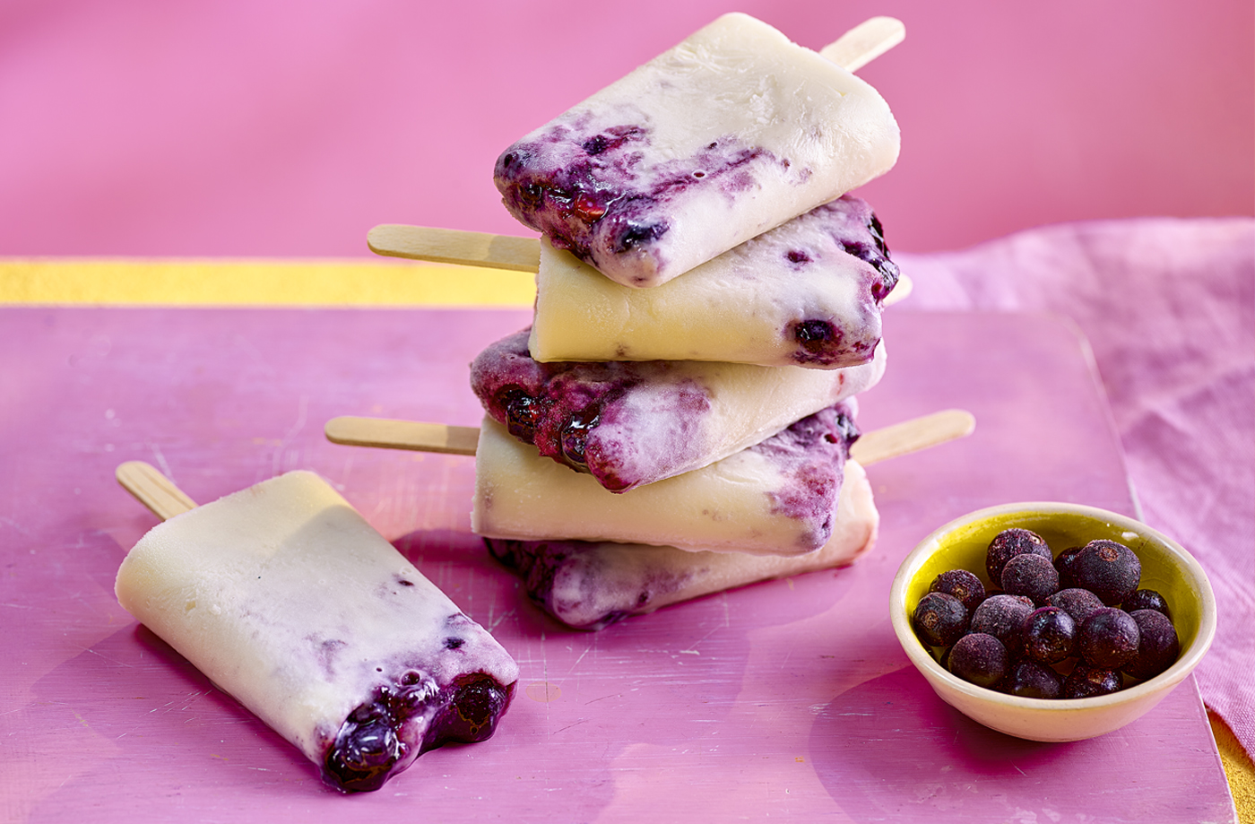 3-ingredient blackcurrant milk pops recipe