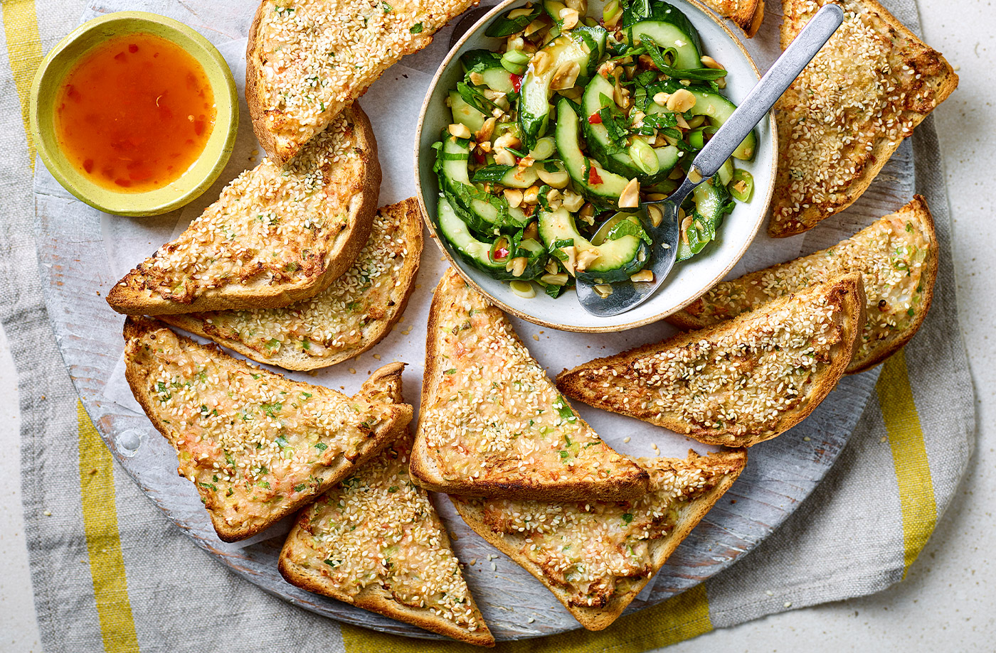 Air-fryer sesame prawn toast recipe