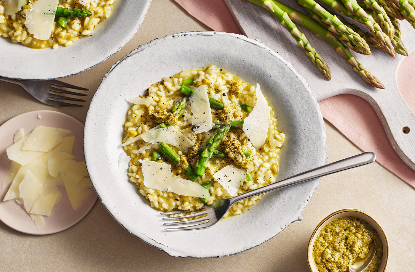 Asparagus and pesto risotto recipe