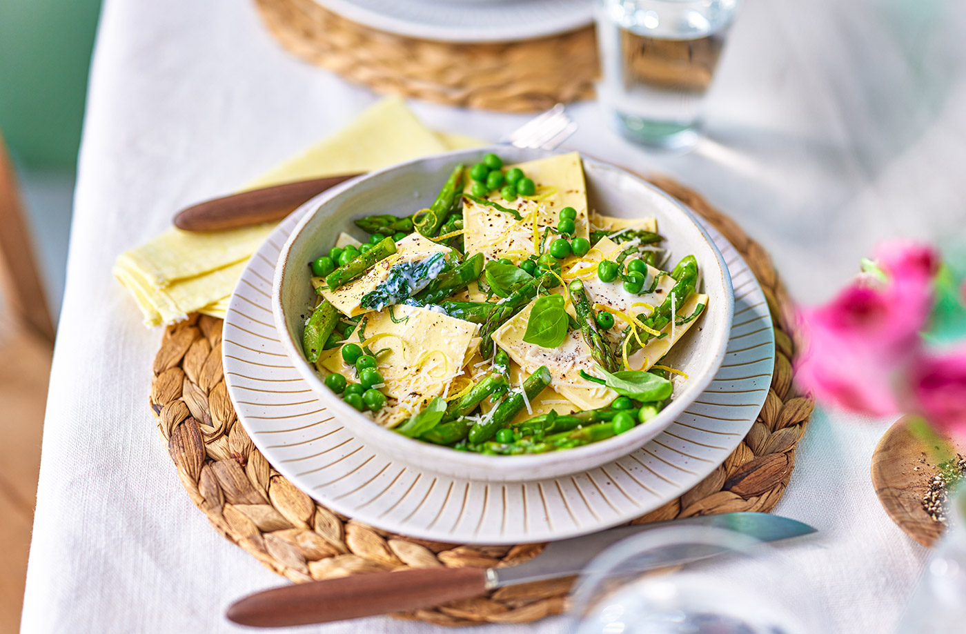 Cheat's primavera ravioli recipe