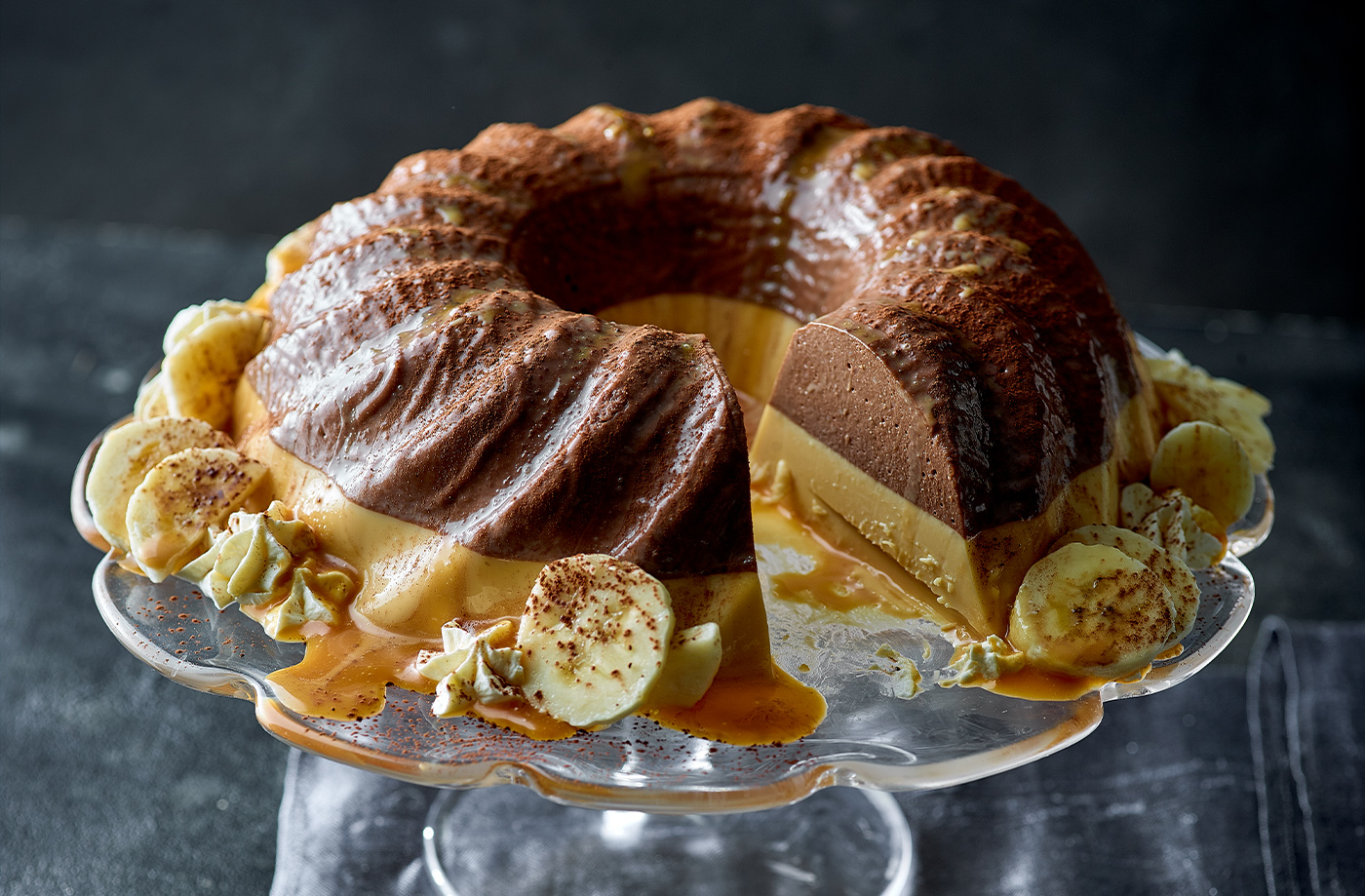 Chocolate banoffee blancmange recipe