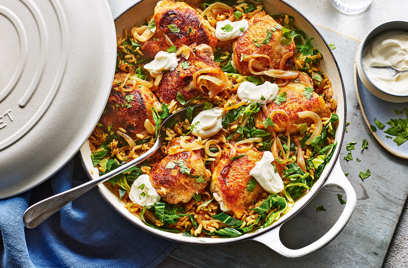 Cheat's coronation chicken biryani recipe