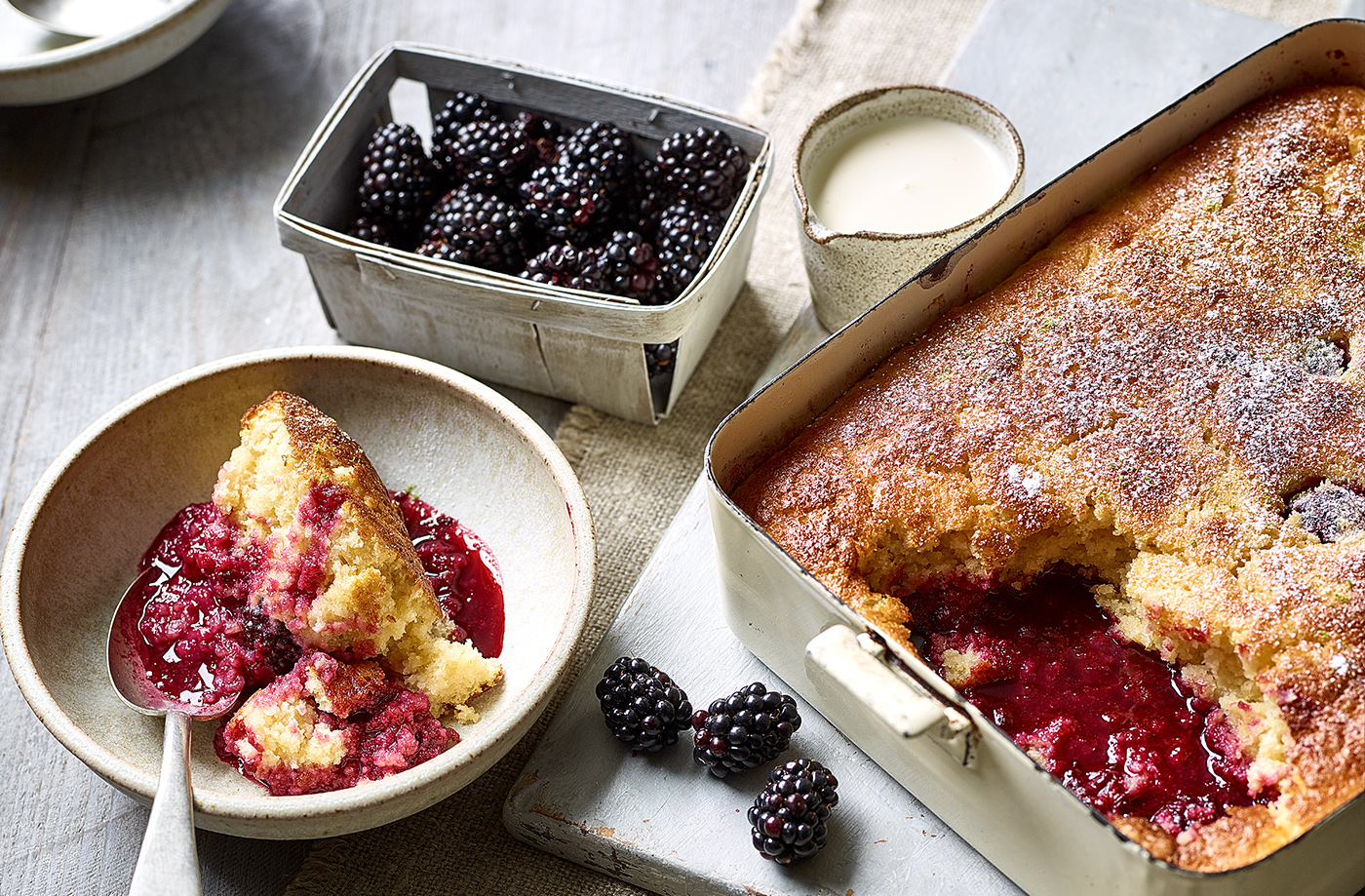 Blackberry and lime self-saucing pudding recipe