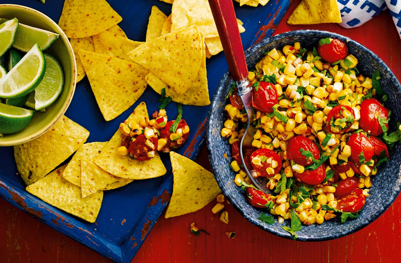 Blackened corn and smoked tomato salsa recipe