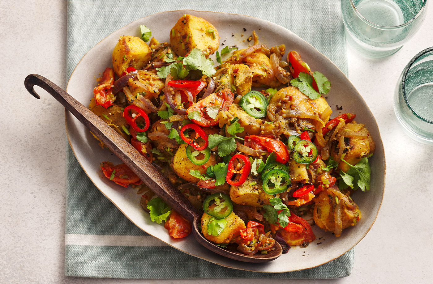 Leftover Indian-style roast potatoes recipe