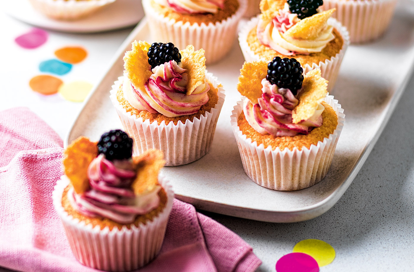 Brown butter and blackcurrant butterfly cakes recipe