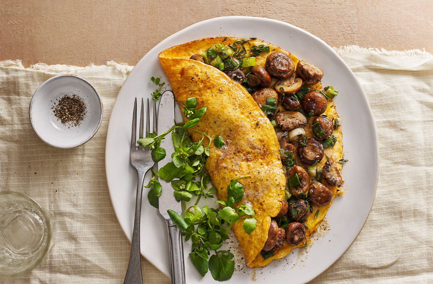 Brown butter mushroom omelette recipe