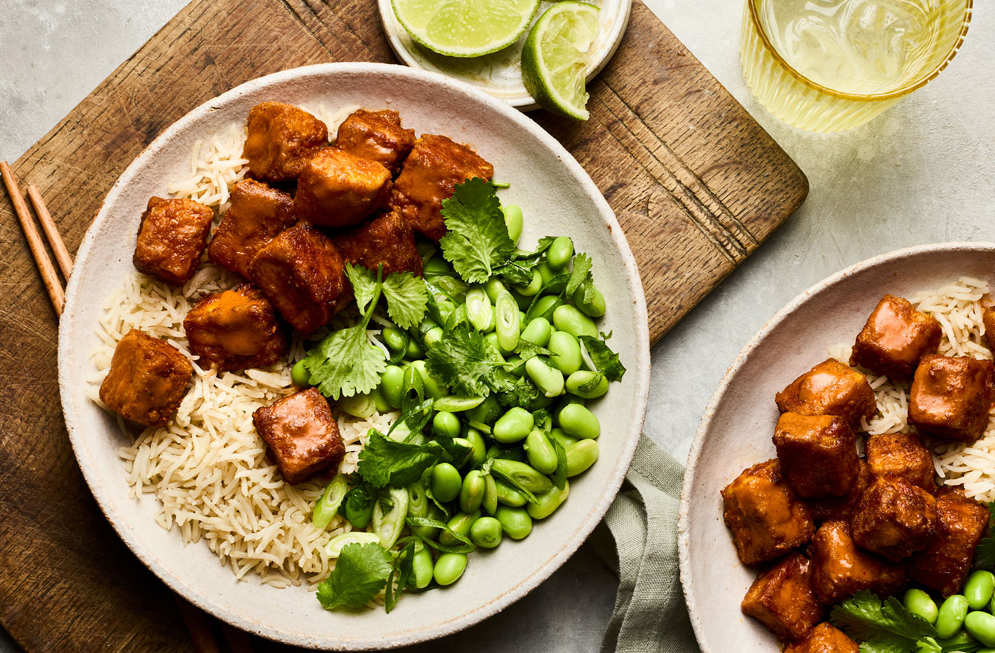 Buffalo tofu with edamame recipe