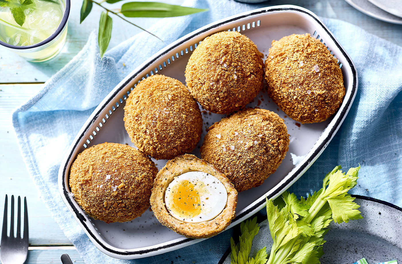 Buffalo chicken Scotch eggs recipe