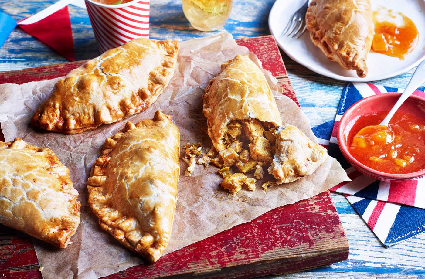 Coronation chicken pasties recipe