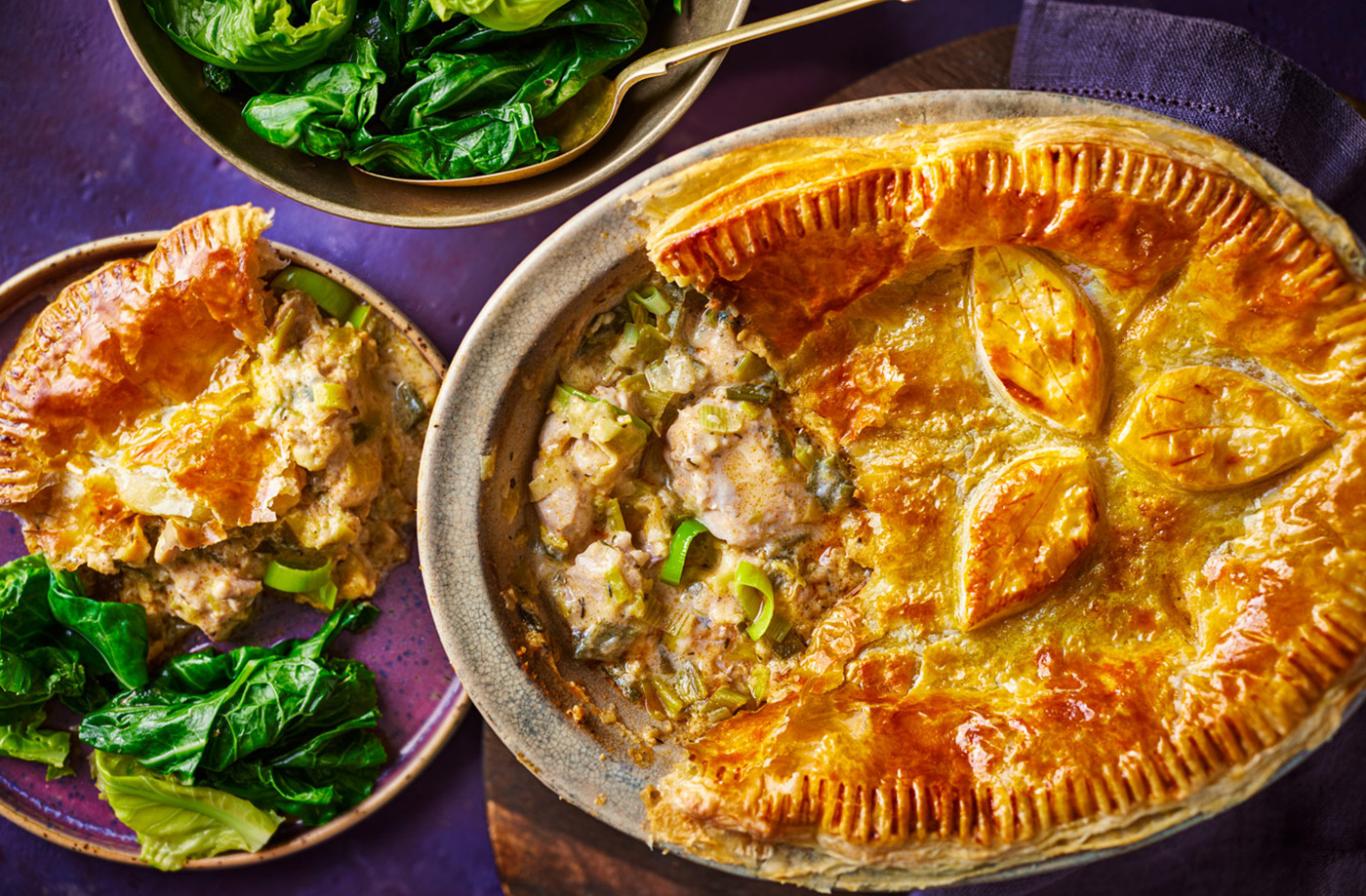 Creamy chicken and leek pie recipe