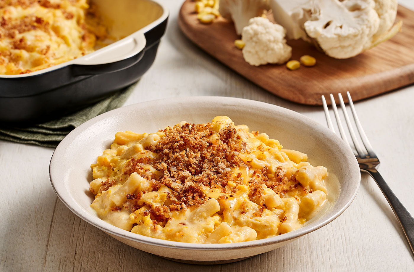 Cauliflower and sweetcorn mac ’n’ cheese recipe