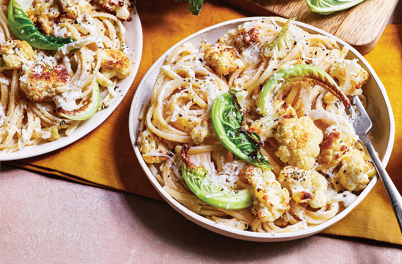 Cauliflower cacio e pepe linguine recipe