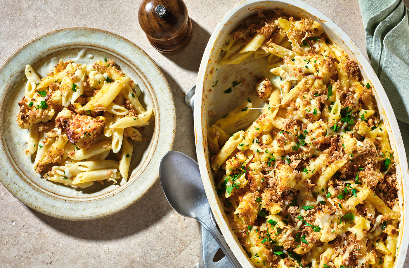 Cauliflower cheese pasta bake recipe