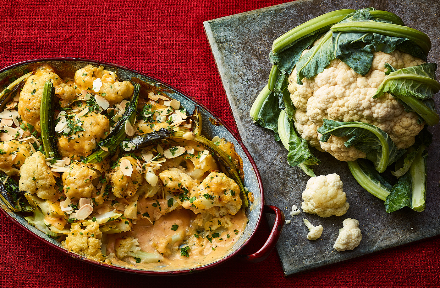 Cauliflower cheese with almond and parsley crumb recipe