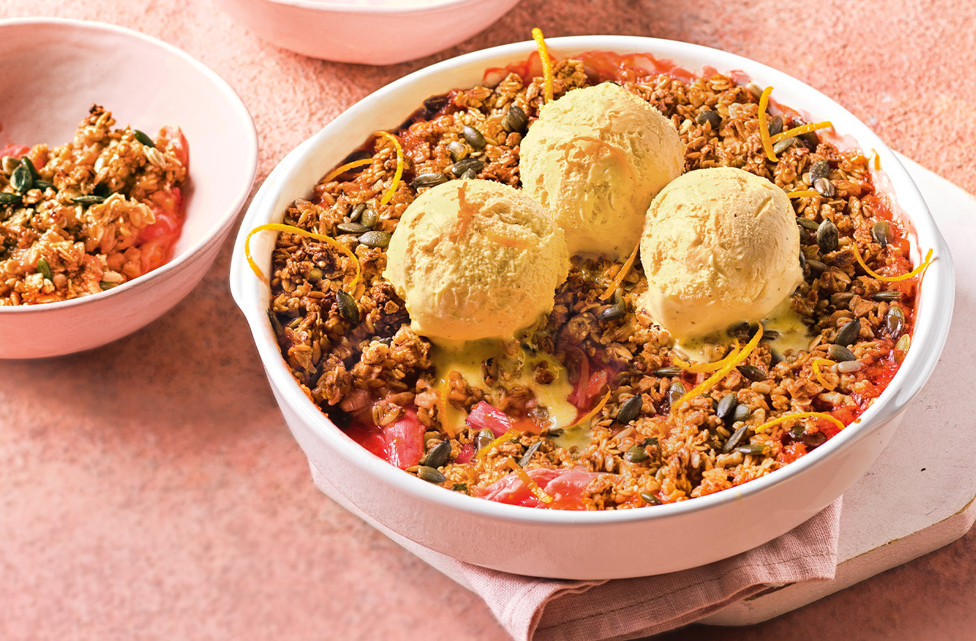 Cheat's rhubarb crumble recipe