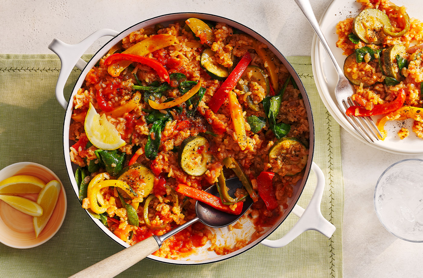 Cheat's summer veg paella recipe