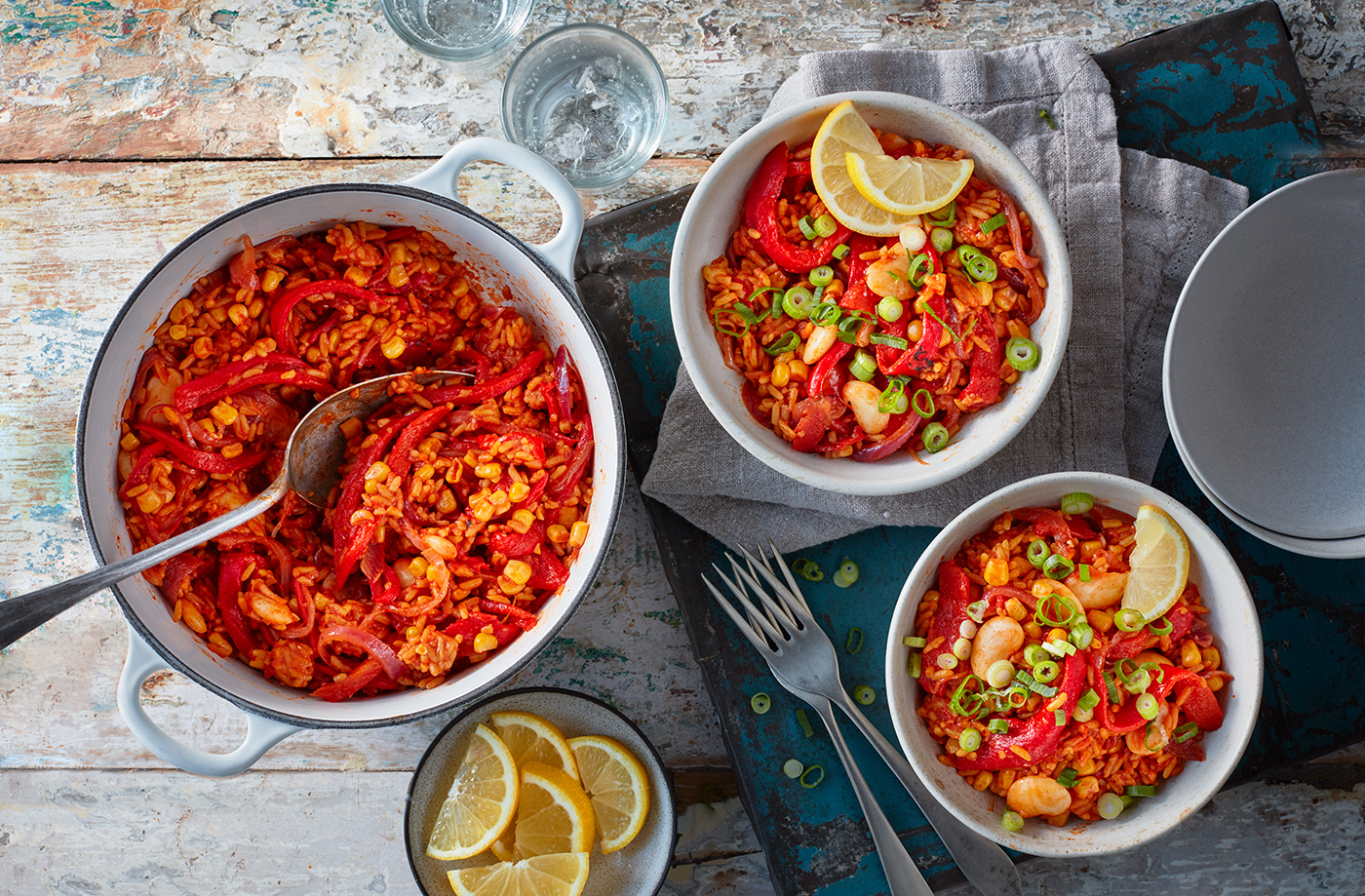 Cheat's red pepper rice recipe