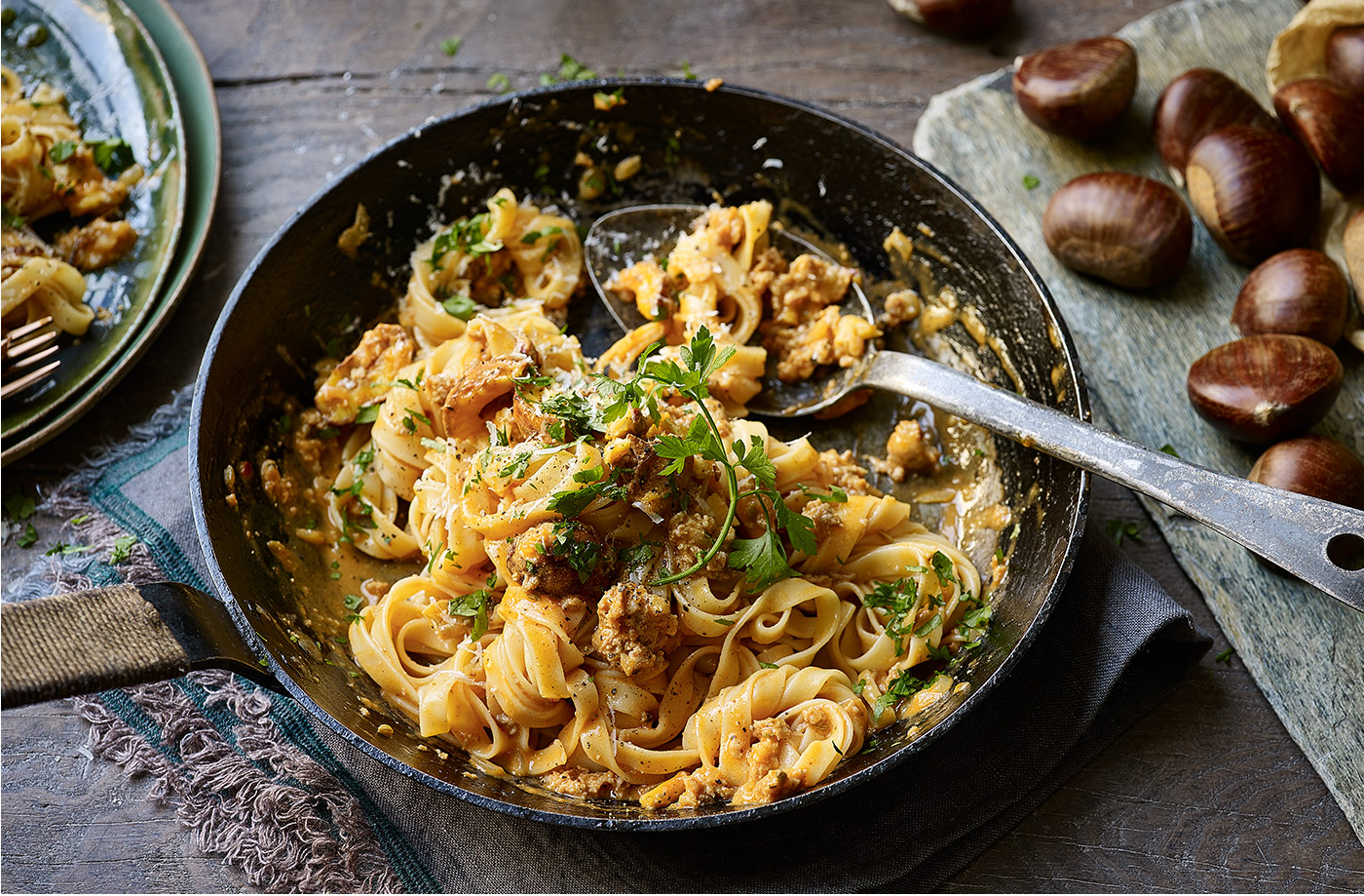 Chestnut and sausage ragu recipe