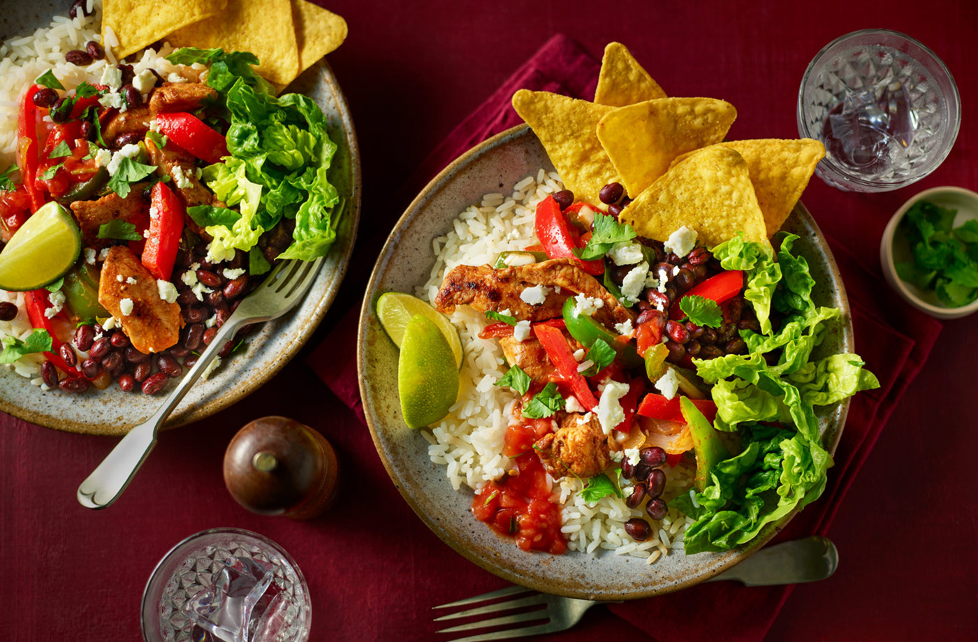 Chicken fajita rice bowl recipe