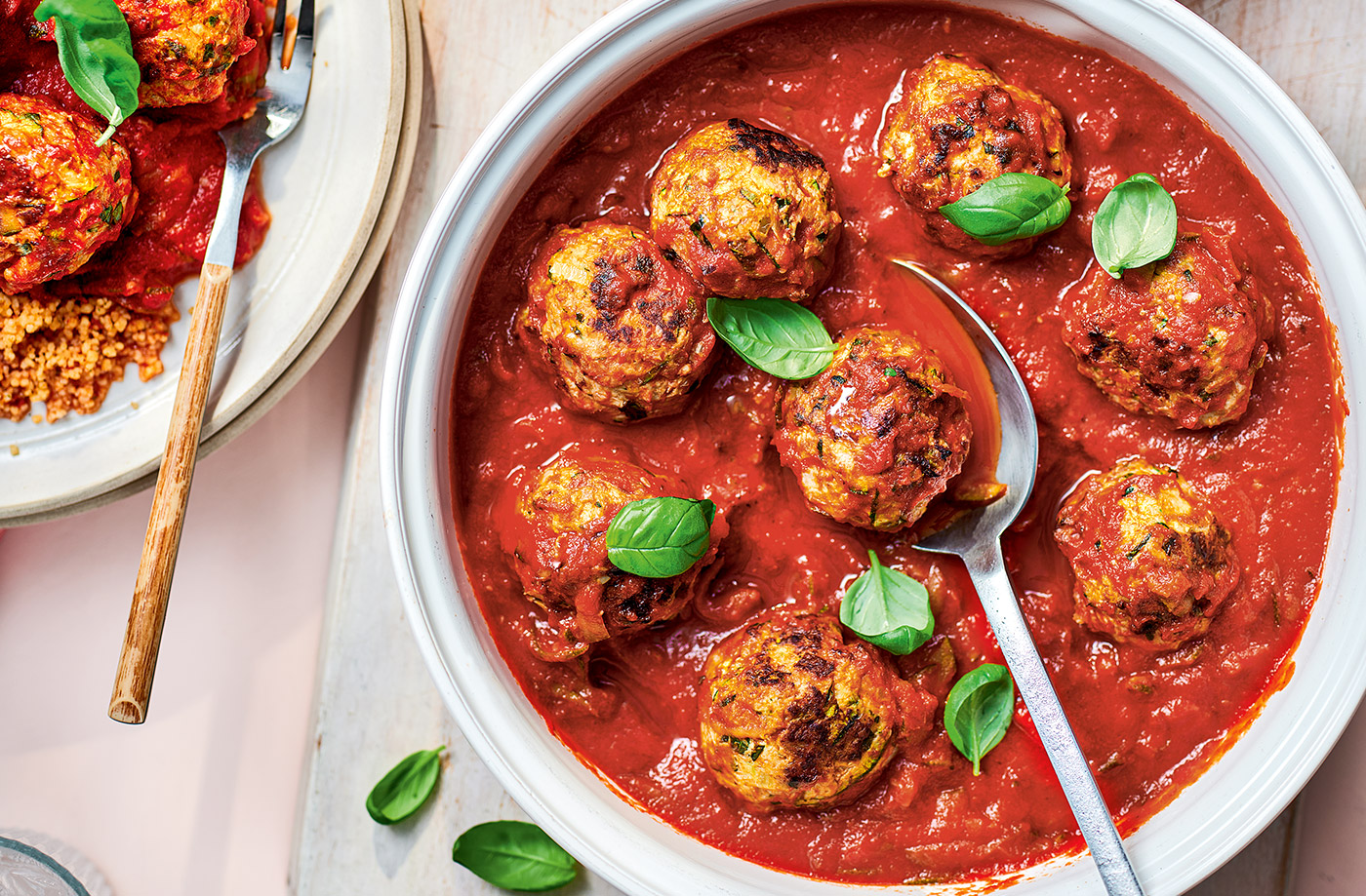 Chicken, courgette and basil meatballs recipe