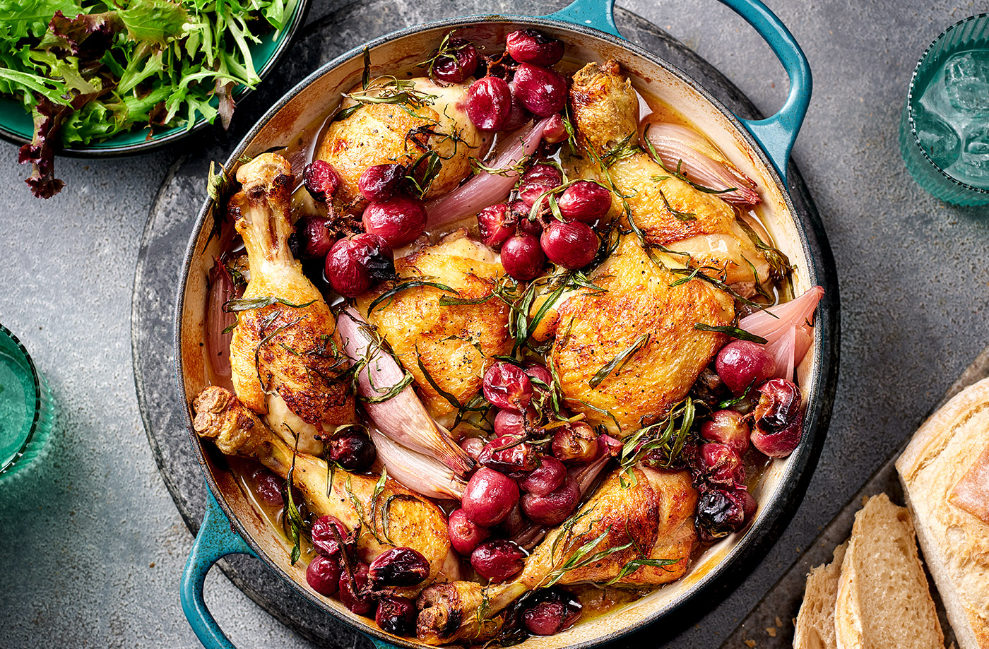Chicken with grapes and tarragon recipe