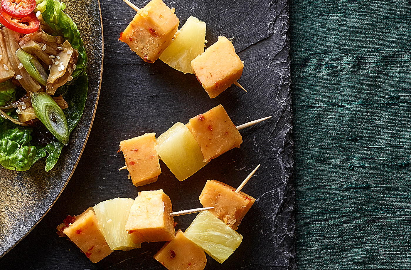 Chilli cheese and pineapple skewers recipe
