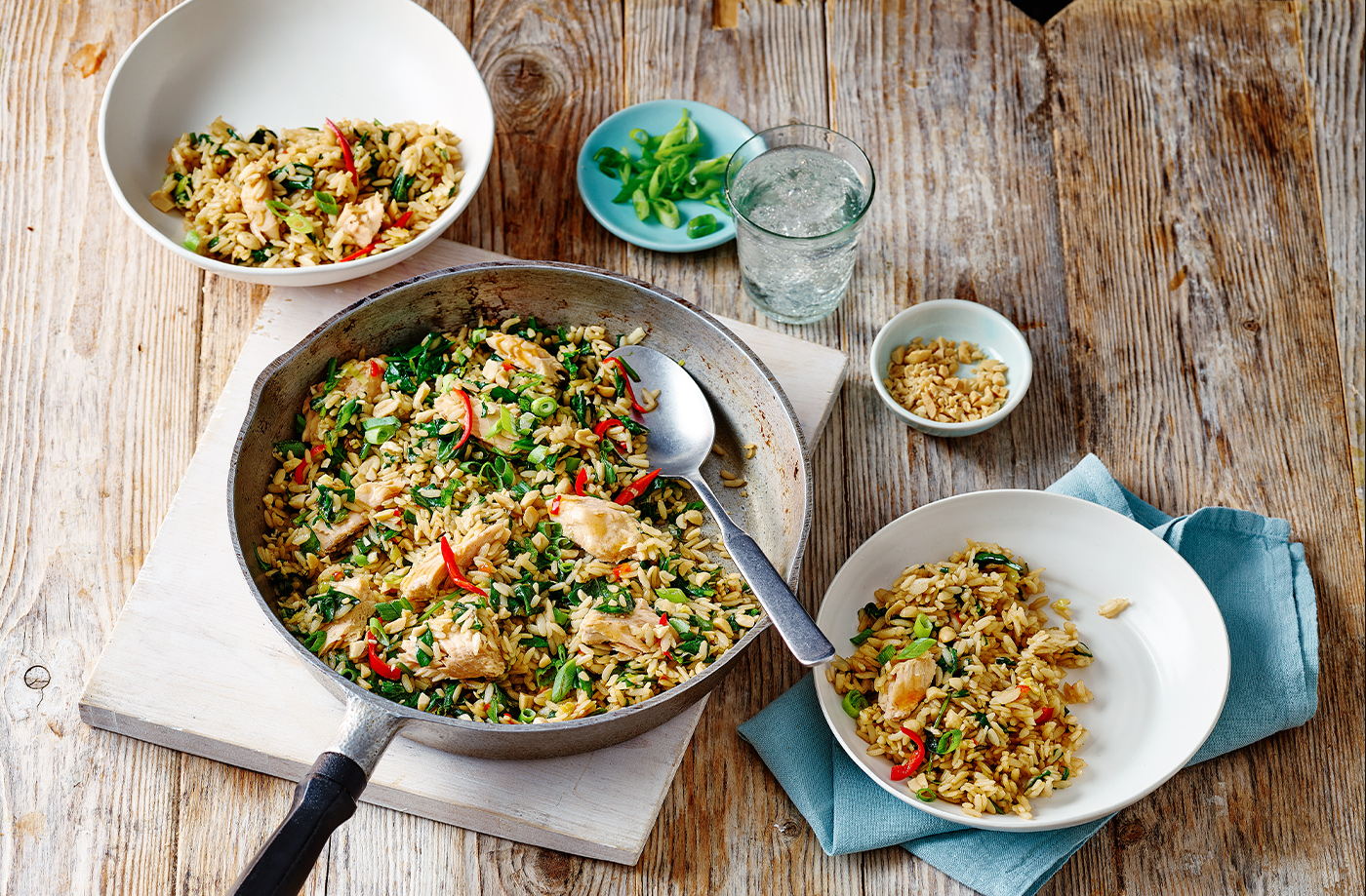 Chilli and lime salmon fried rice recipe