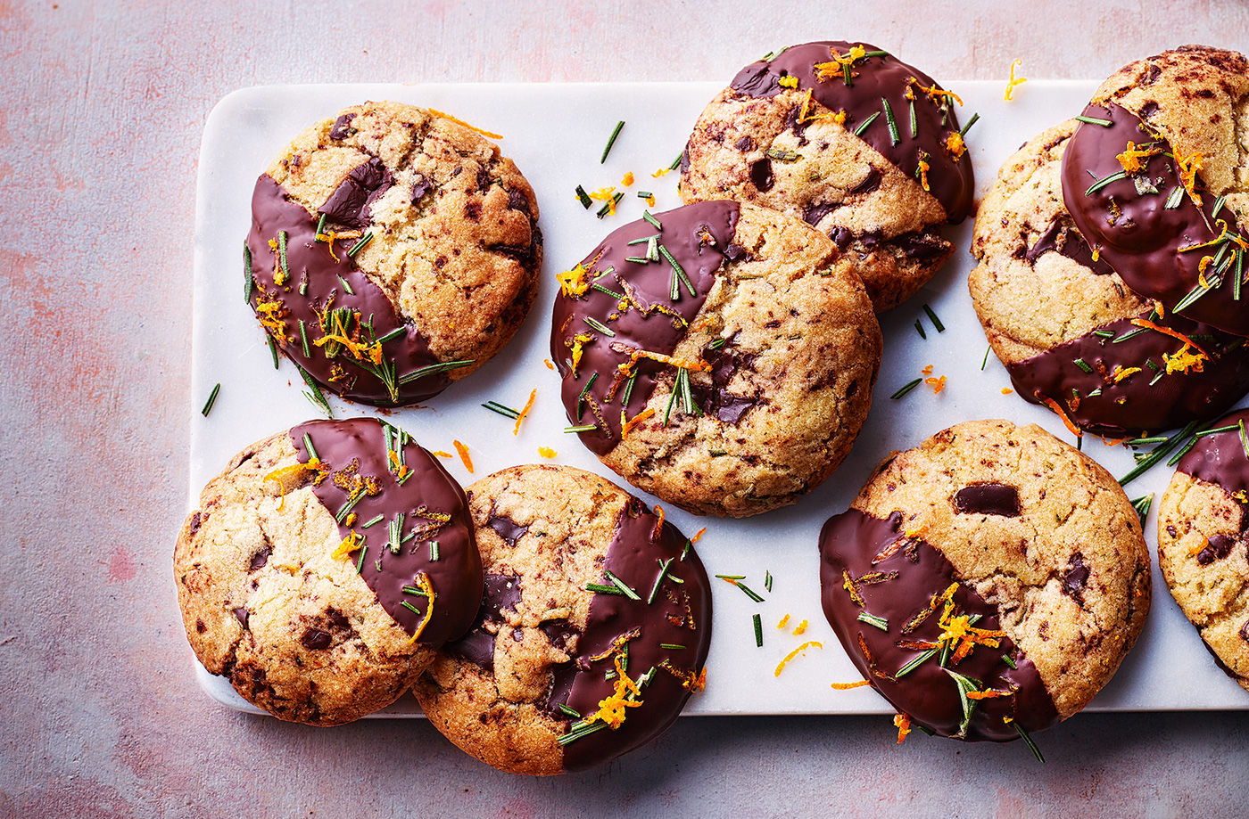 Chocolate orange and rosemary cookies recipe