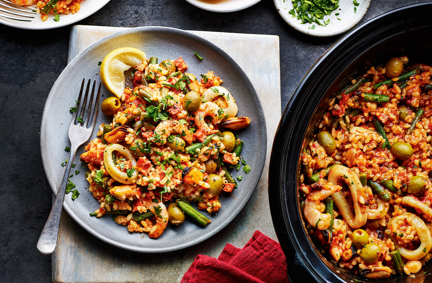 Slow-cooker paella recipe