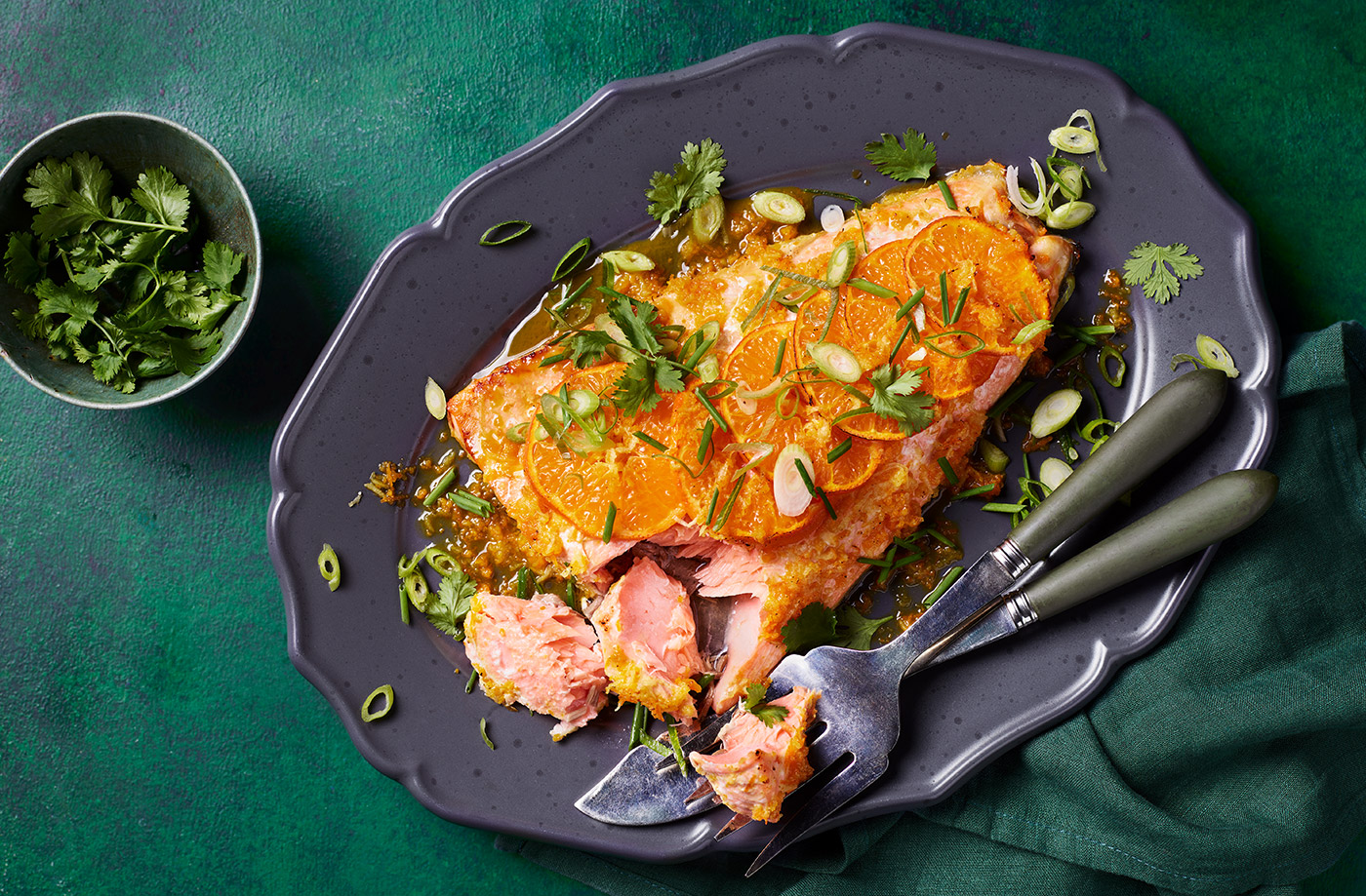 Clementine glazed salmon recipe