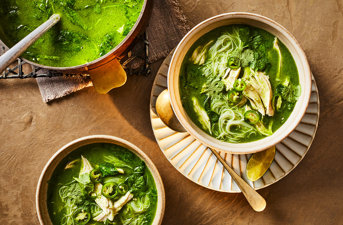 Coconut and spinach chicken soup recipe