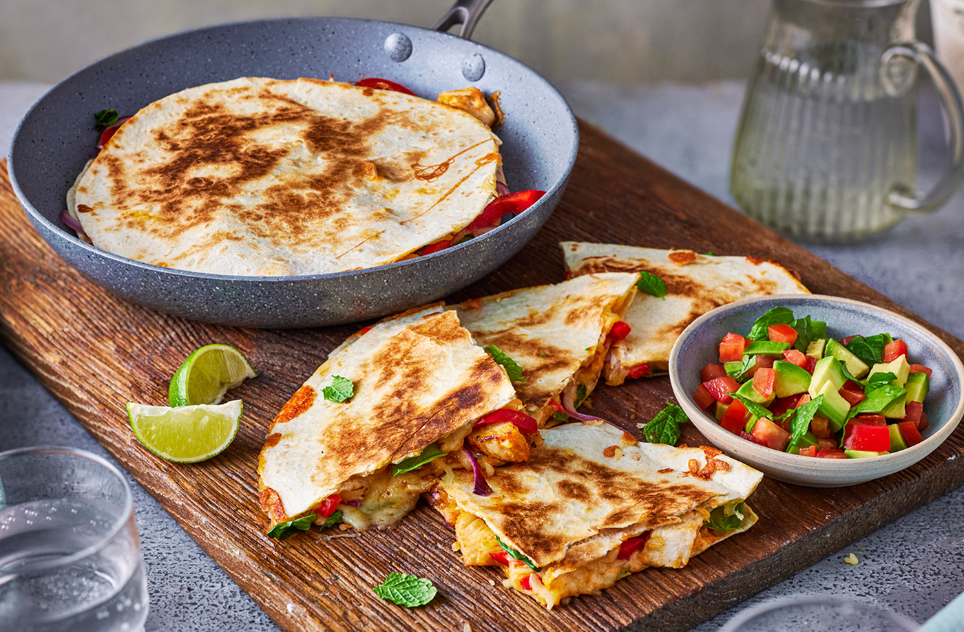 Coronation chicken-inspired quesadillas recipe