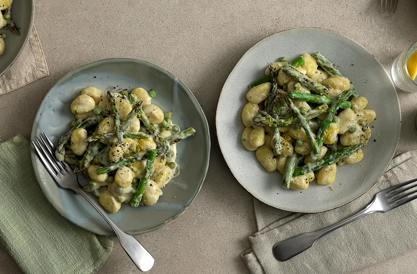 Creamy asparagus gnocchi recipe