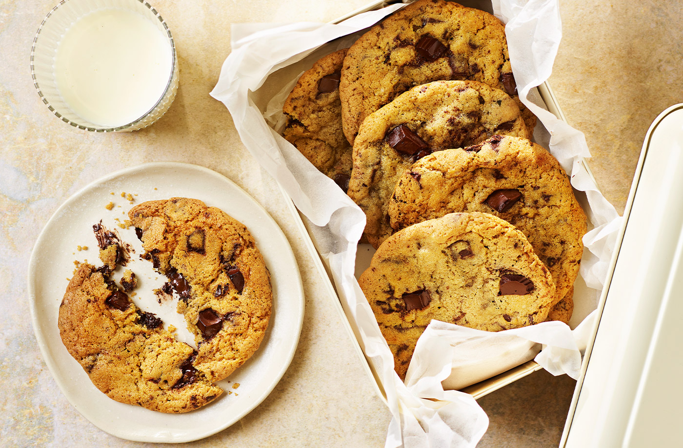 Crispy-but-chewy choc-chip cookies recipe