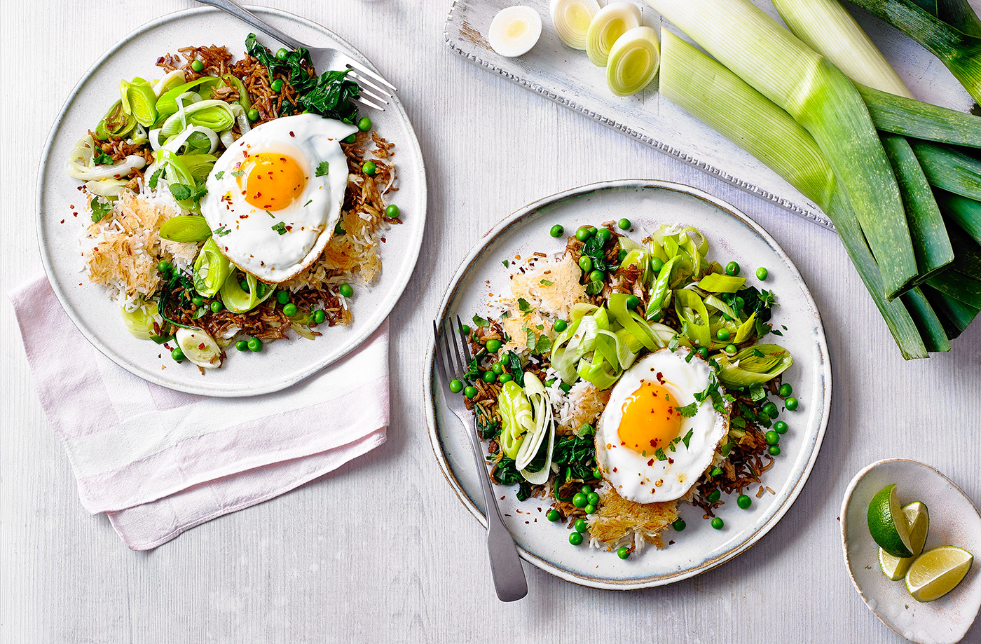 Crispy leek fried rice recipe