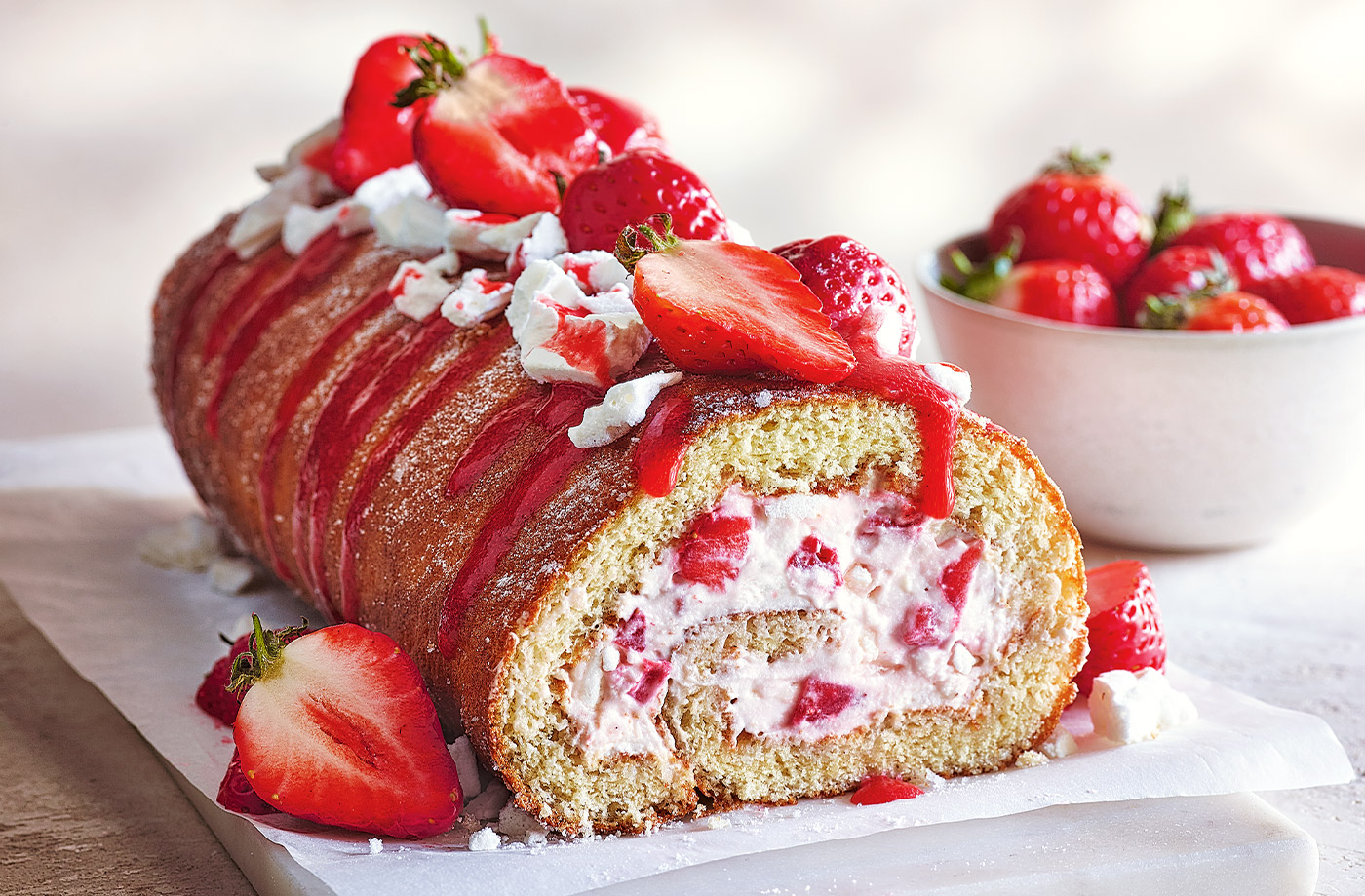 Eton mess Swiss roll recipe