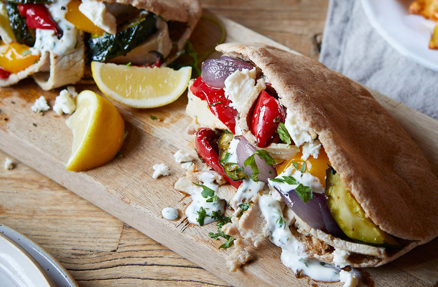 One-tray pork pittas recipe