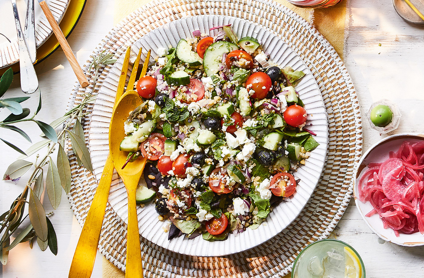 Greek salad with grains recipe