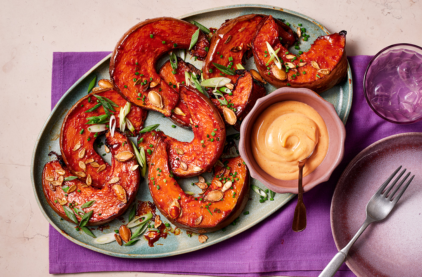 Gochujang pumpkin wedges recipe