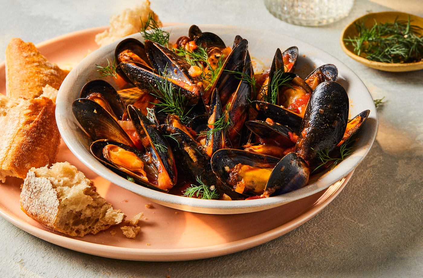 Harissa mussels recipe