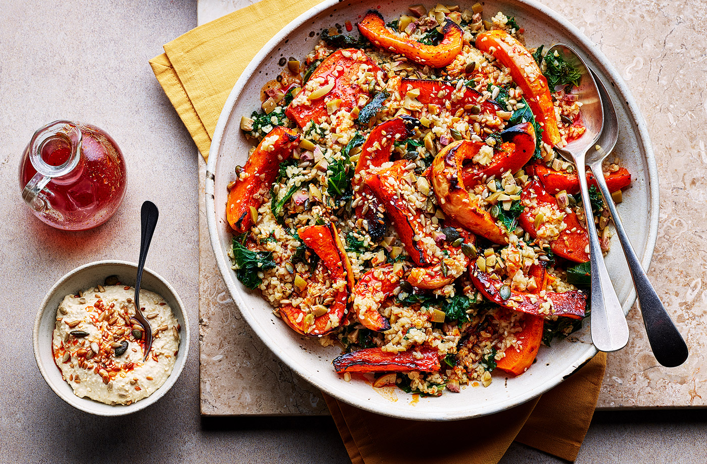 Harissa-roasted squash salad recipe